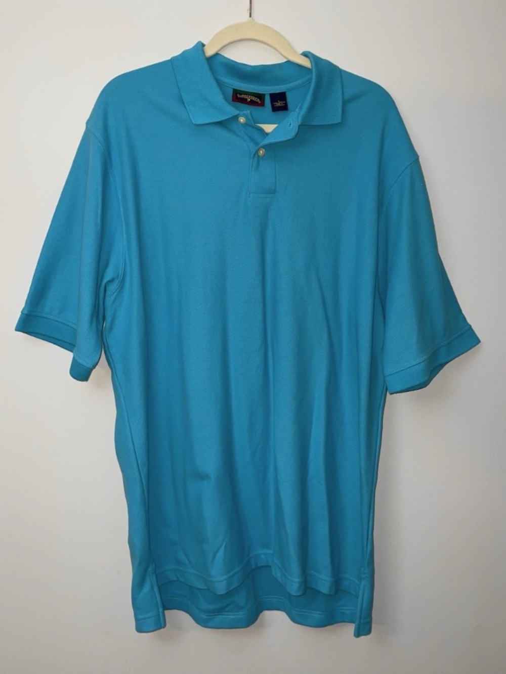 NWT Saddlebred Men’s Polo Shirt Large Blue 100% Cotton NEW Relaxed Fit